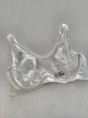 Understance Lace Bra 34DD Cream Unlined Underwire Sheer